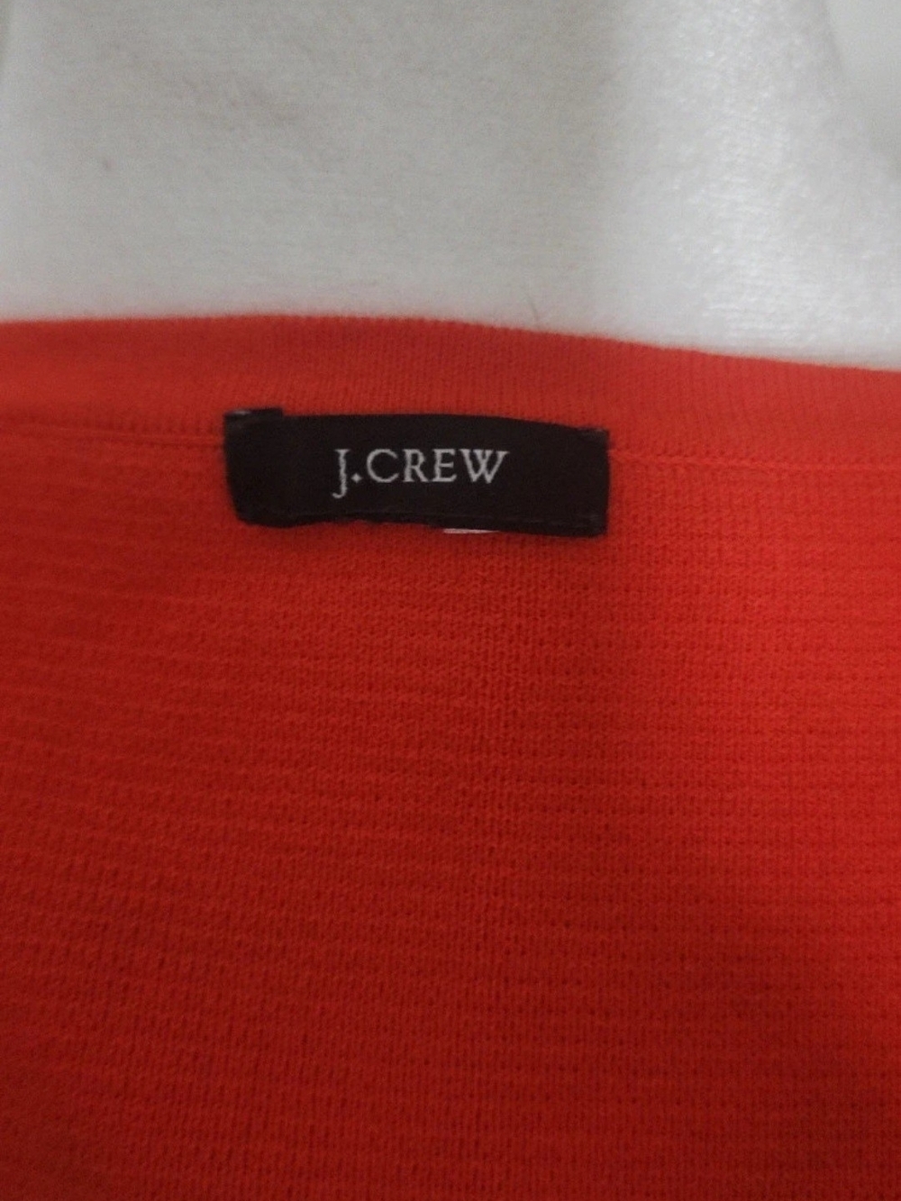 J. Crew Orange and Cream Striped Boatneck Sweater - Picture 2 of 2